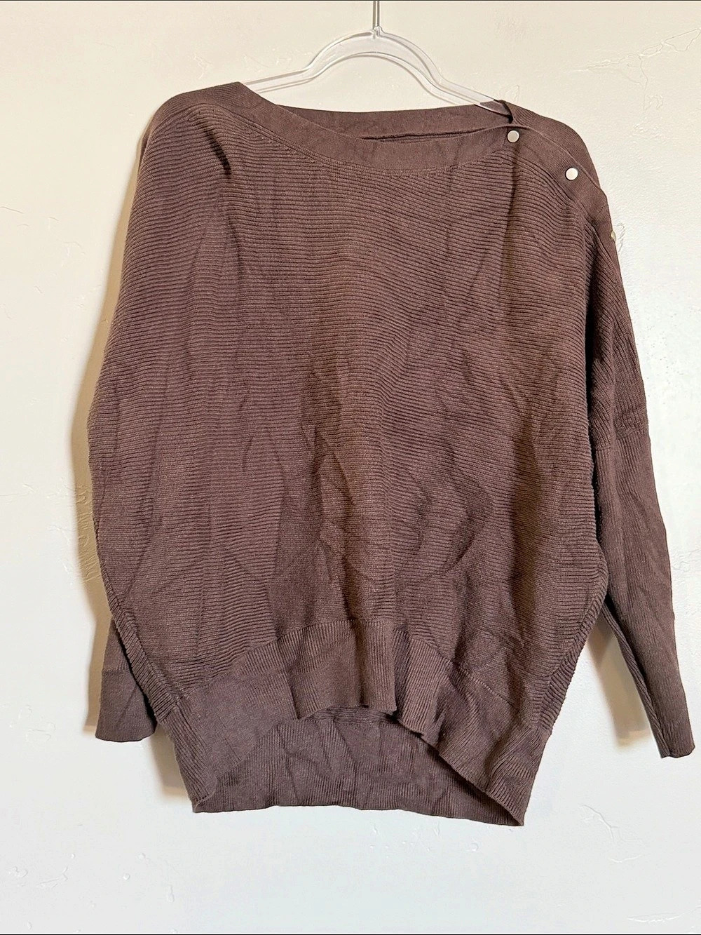 Simply Vera Wang Ribbed Brown Sweater Size XL Like New